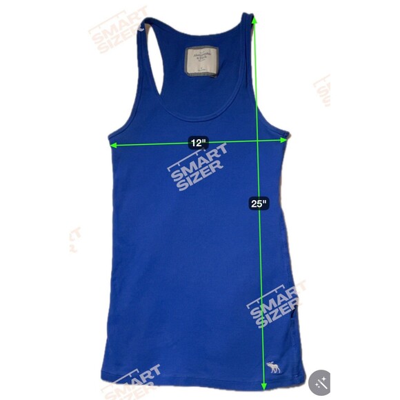 A&F Blue Ribbed Racerback Tank Top Medium Y2K Size M - Picture 8 of 8